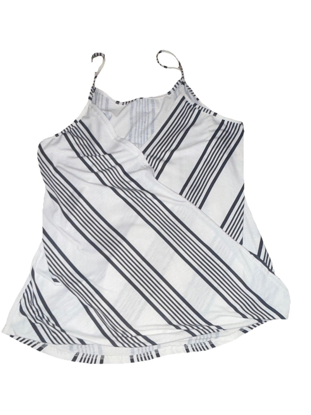 Striped White & Black Spaghetti Strap Tank Top